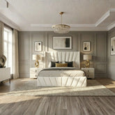 Eva King Ivory Lift-Up Storage Bed
