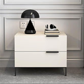 Velets Hazel Nightstand | High Gloss White Bedside Table with AMC Finish – Modern & Stylish Bedroom Storage