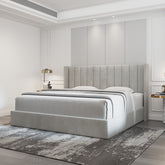 Oliver King Light Gray Lift-Up Storage Bed