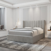 Oliver Queen Light Gray Lift-Up Storage Bed