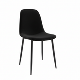 Velets Set Of 4 Sera Upholstered Side Chair - Velvet - Black - Black Leg