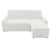 Boucle White Sofa Bed | Convertible Pull Out Sleeper with Hidden Storage