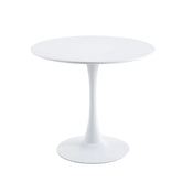 Velets 36 Inch Tulip Mid Century Modern Dining Table - White