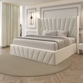 Eva King Ivory Lift-Up Storage Bed