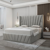 Eva Queen Light Gray - Lift-Up Storage Bed