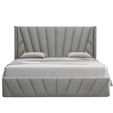 Eva King Light Gray Lift-Up Storage Bed