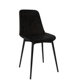 Velets Nova Set Of 4 Upholstered Side Chair / Dining Chair - PU Leather - Black - Black Leg
