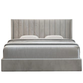 Oliver King Light Gray Lift-Up Storage Bed