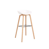 Velets Benson Bar Stool - Plastic White Seat - Veneer Metal Legs