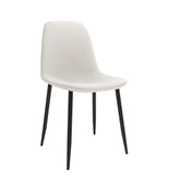 Velets Set Of 4 Sera Upholstered Side Chair - Faux Leather - White - Black Leg