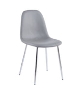 Velets Set Of 4 Sera Upholstered Side Chair - Faux Leather - Gray - Chrome Leg