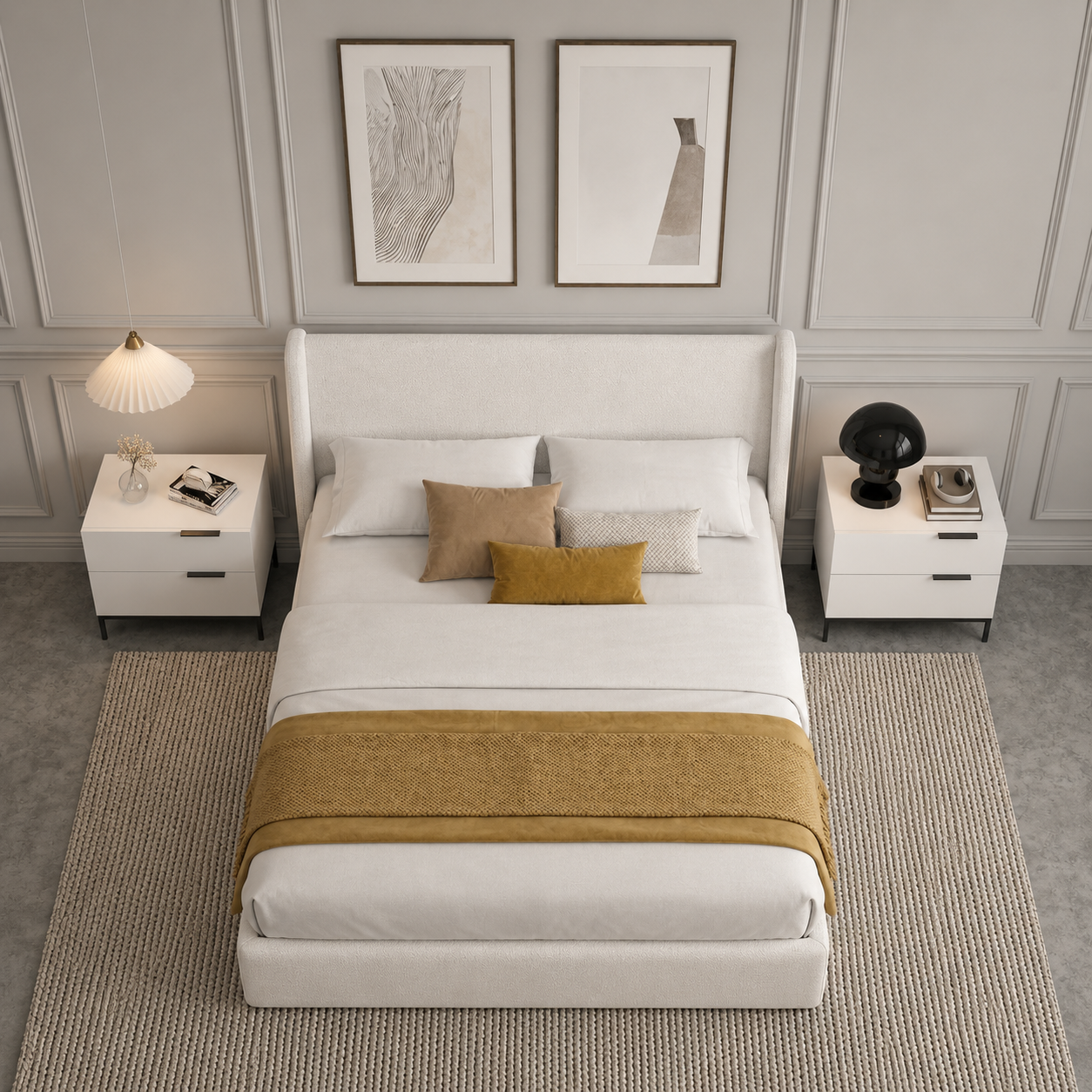 Jasper Queen Lift-Up Storage Boucle Bed