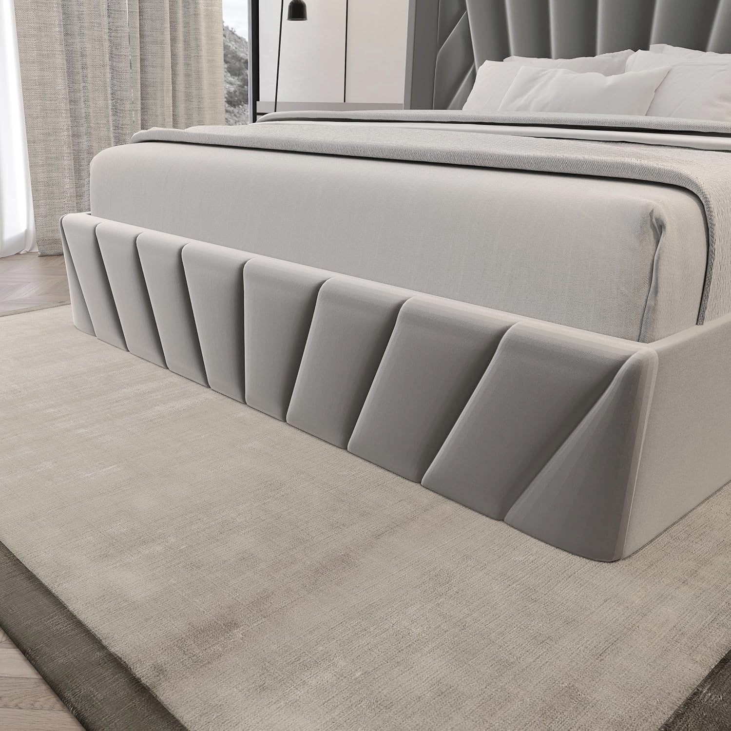 Eva King/Queen Dark Gray - Lift-Up Storage Bed