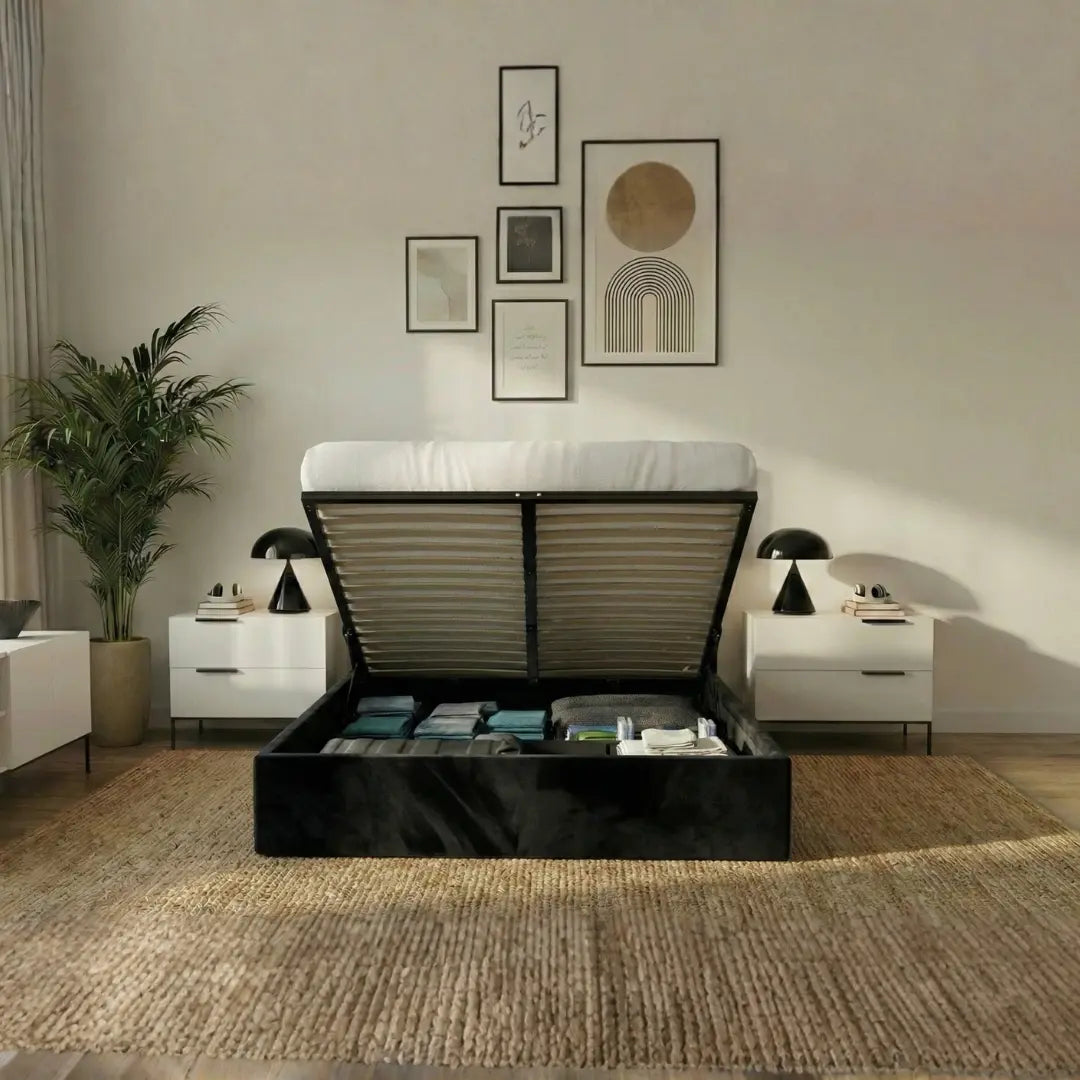 Oliver Queen Black Lift-Up Storage Bed