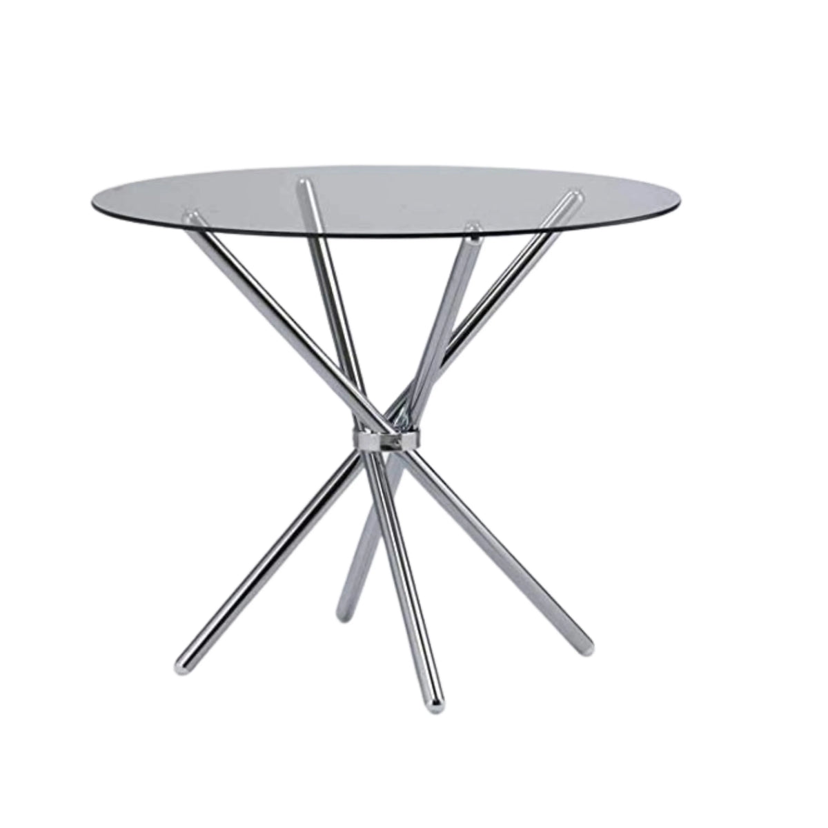 36 inches Bella Round Glass Top Dining Table with Chrome Legs