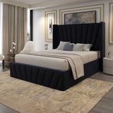 Eva Queen Black Lift-Up Storage Bed