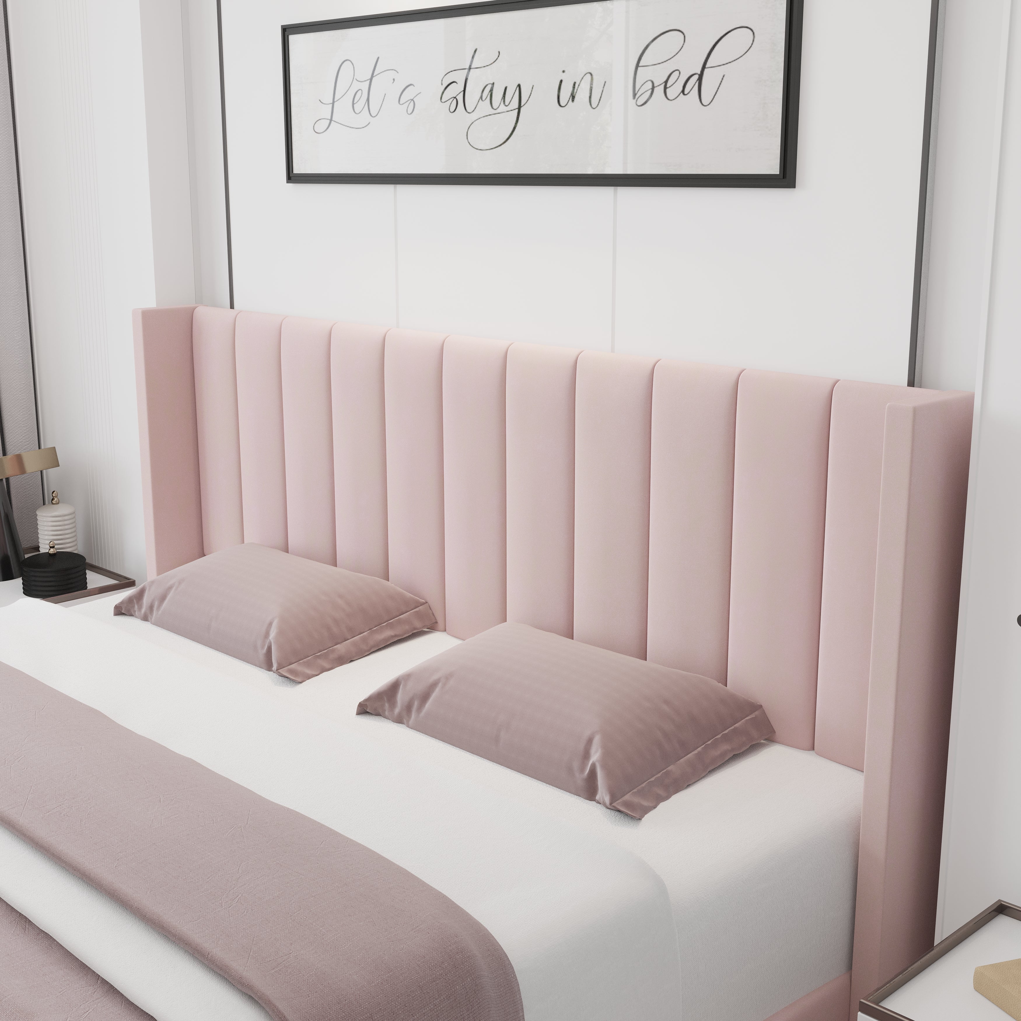 Oliver King/Queen Pink -  Lift-Up Storage Bed