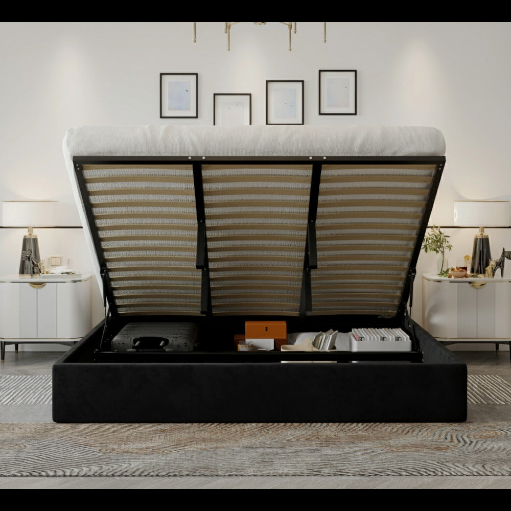 Oliver King Black Lift-Up Storage Bed