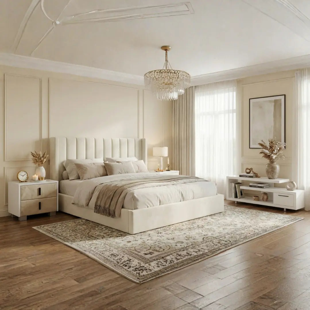 Oliver King Ivory Lift-Up Storage Bed