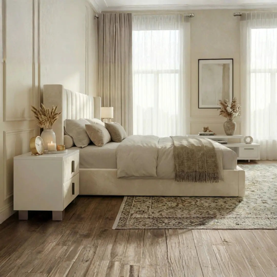 Oliver King Ivory Lift-Up Storage Bed