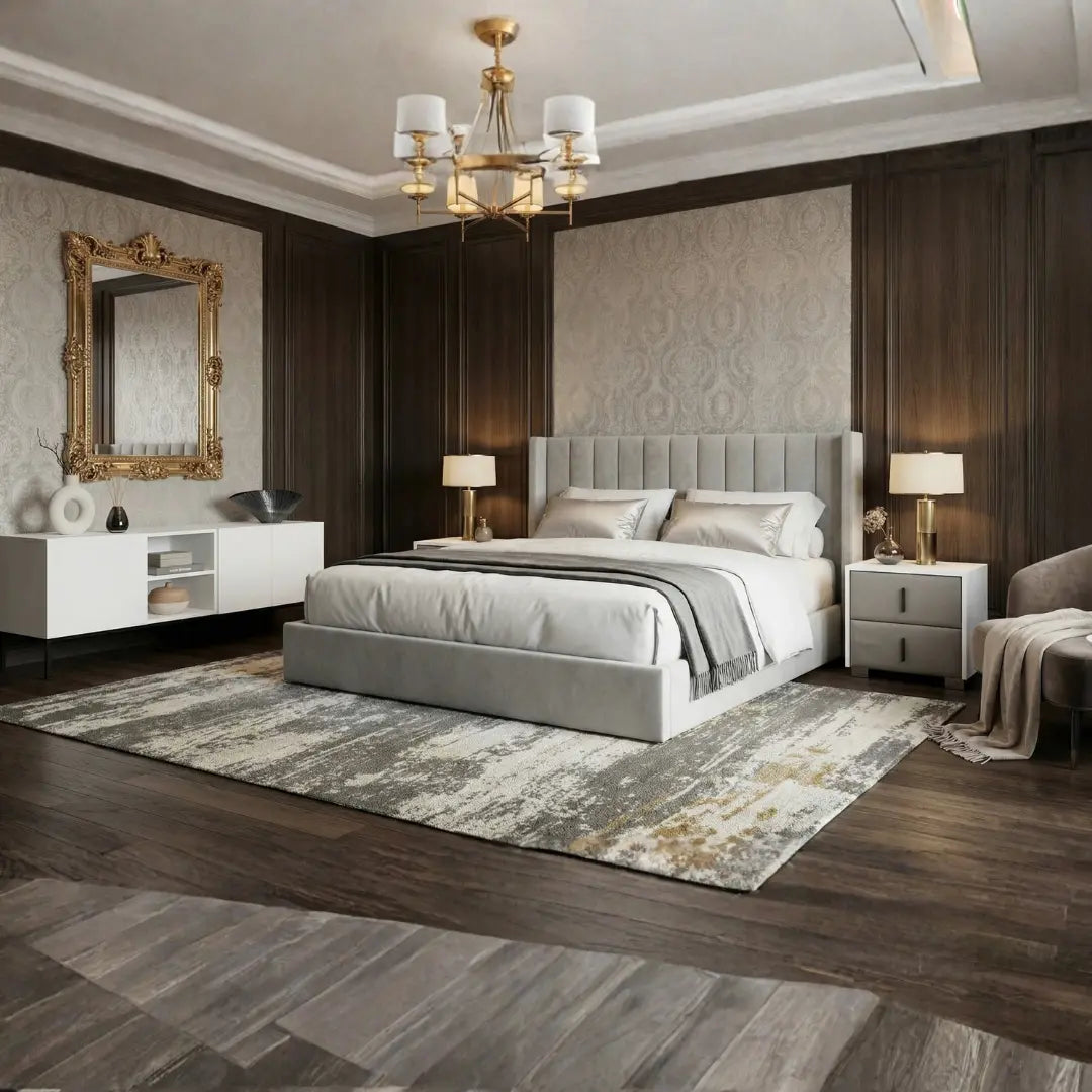 Oliver Queen Light Gray Lift-Up Storage Bed
