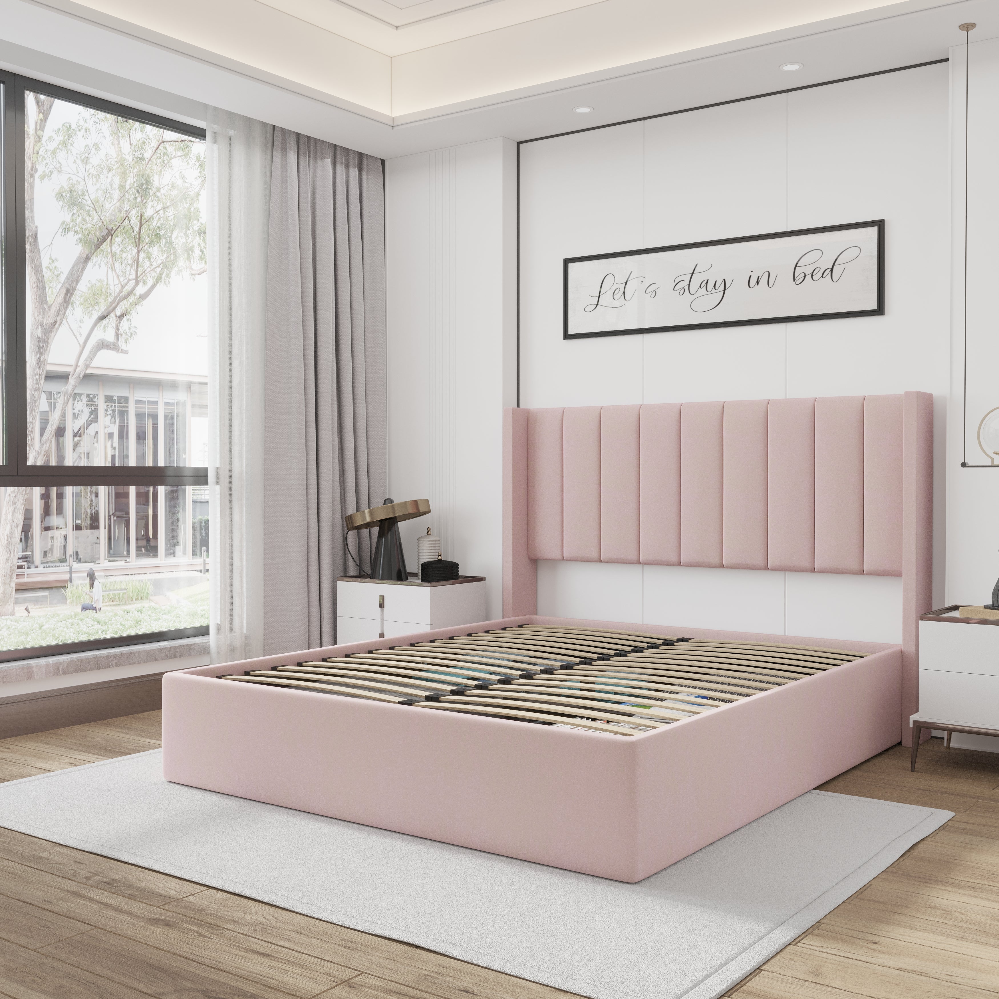 Oliver Queen Pink Lift-Up Storage Bed