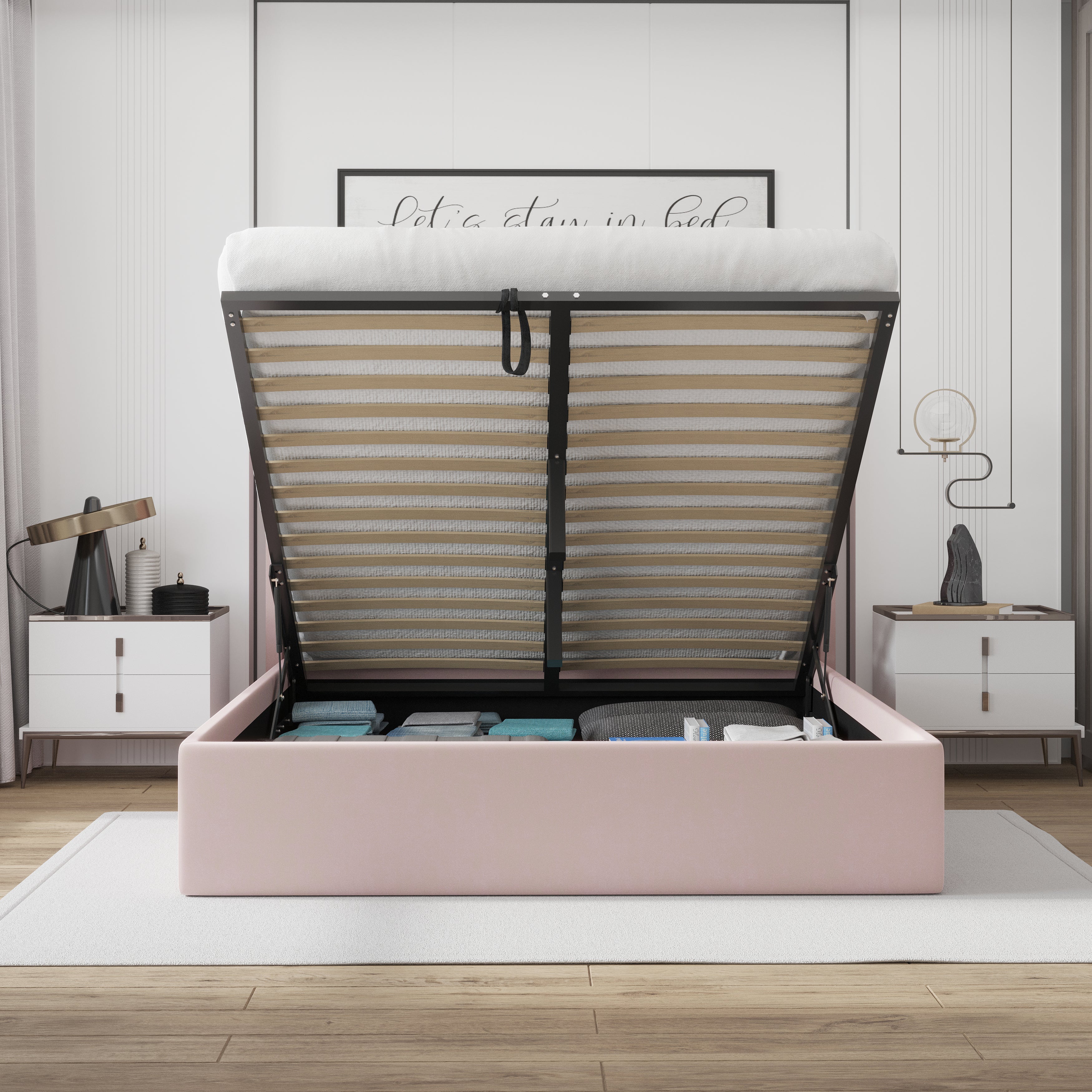 Oliver Queen Pink Lift-Up Storage Bed