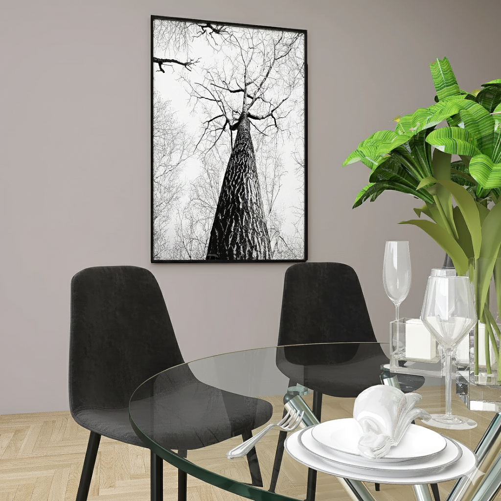 Velets Set Of 4 Sera Upholstered Side Chair - Velvet - Black - Black Leg