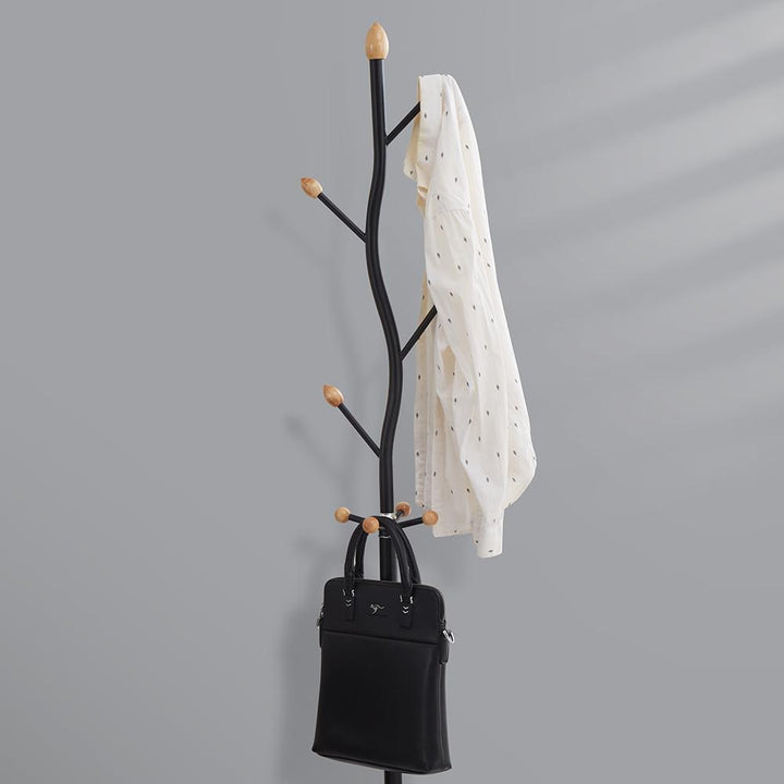 Sturdy 8-Hook Coat Rack with Pedestal Base, Organize Your Entryway in Style - Black