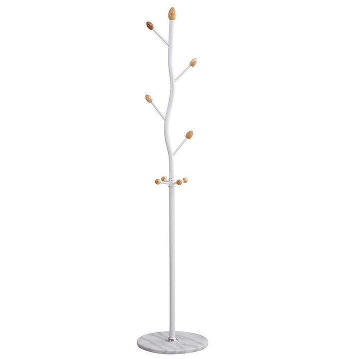 Sturdy 8-Hook Coat Rack with Pedestal Base, Organize Your Entryway in Style - White