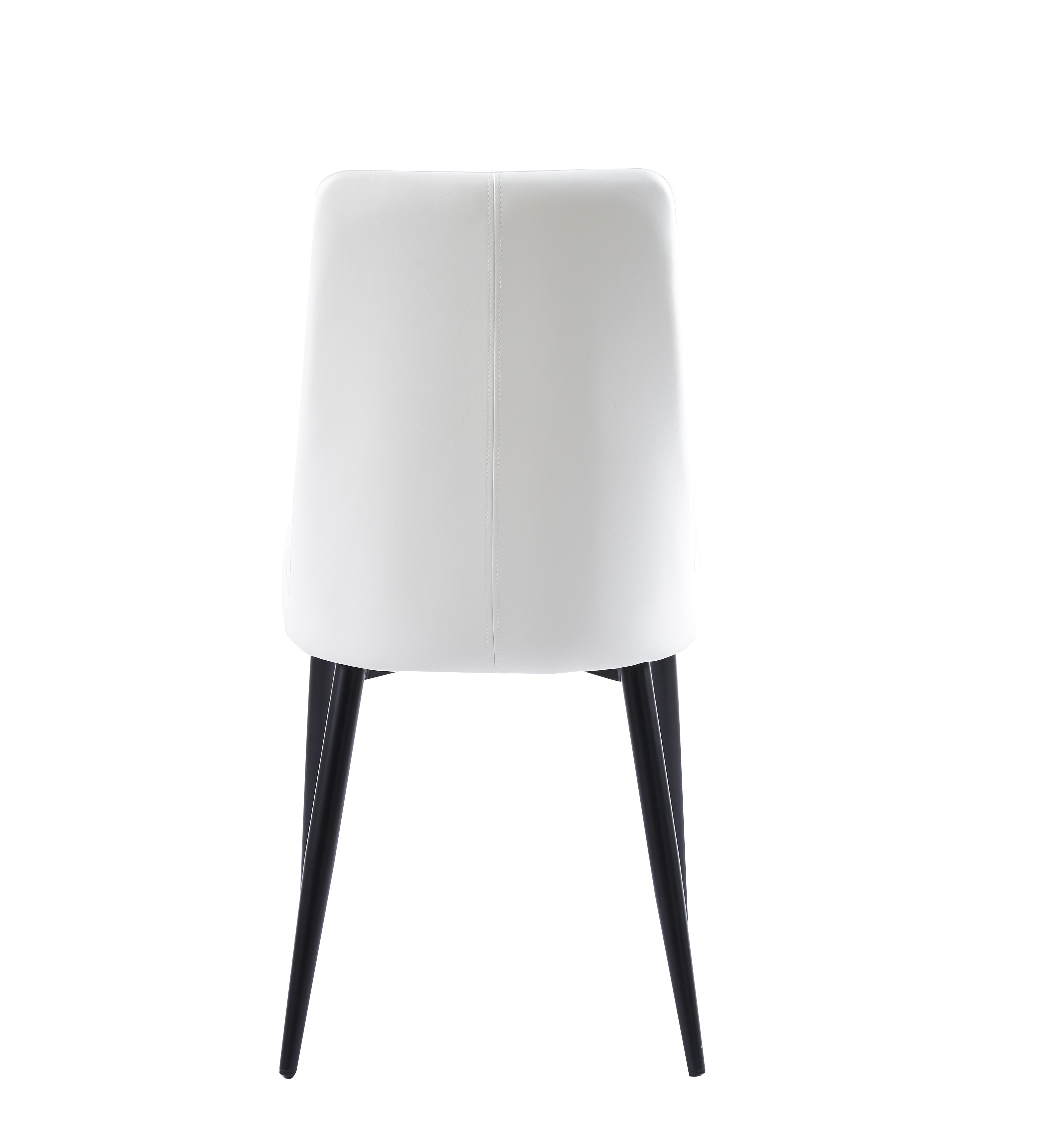 Velets Ella Set of 4 Upholstered Side Chair / Dining Chair - Faux Leather - White - Black Leg