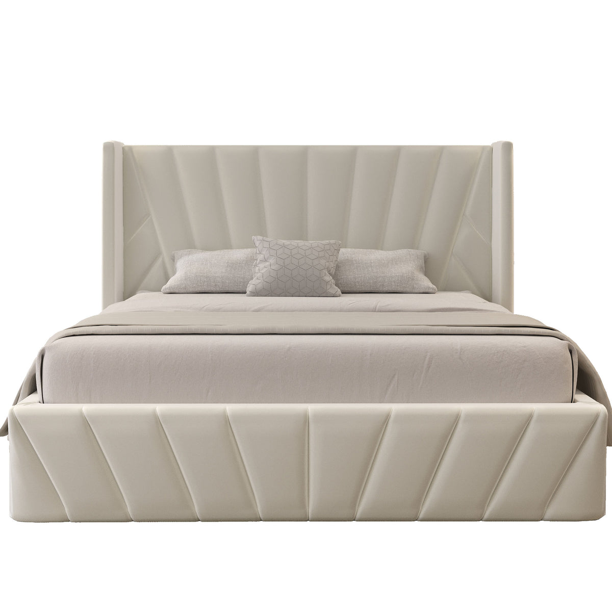 Eva Double/Full Ivory Lift-Up Storage Bed