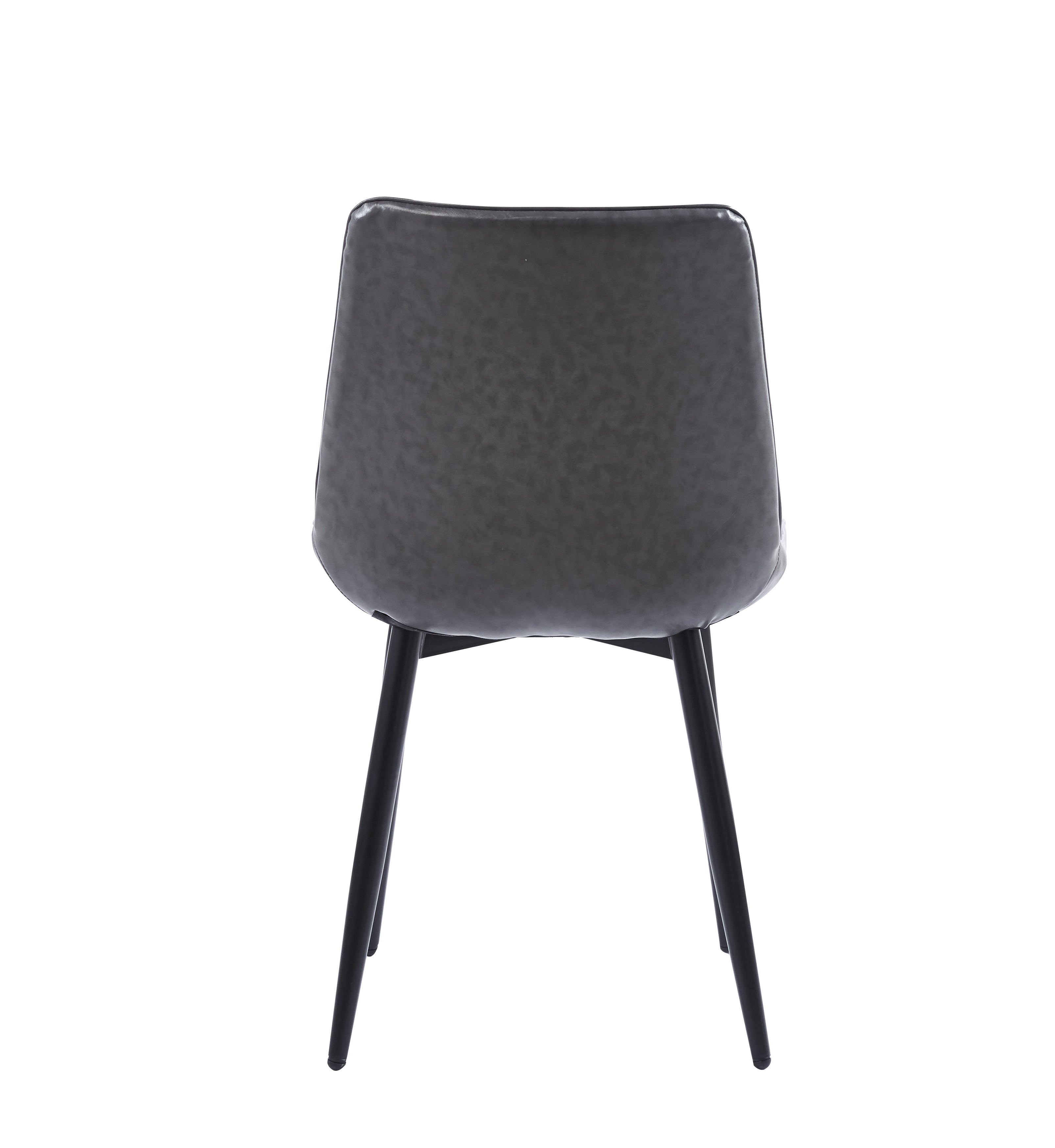 Velets Nova Set Of 4 Upholstered Side Chair / Dining Chair - PU Leather - Light Gray - Black Leg