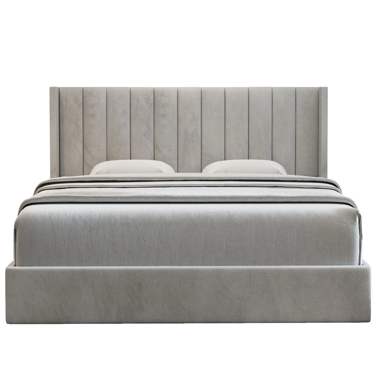 Oliver Queen Light Gray Lift-Up Storage Bed