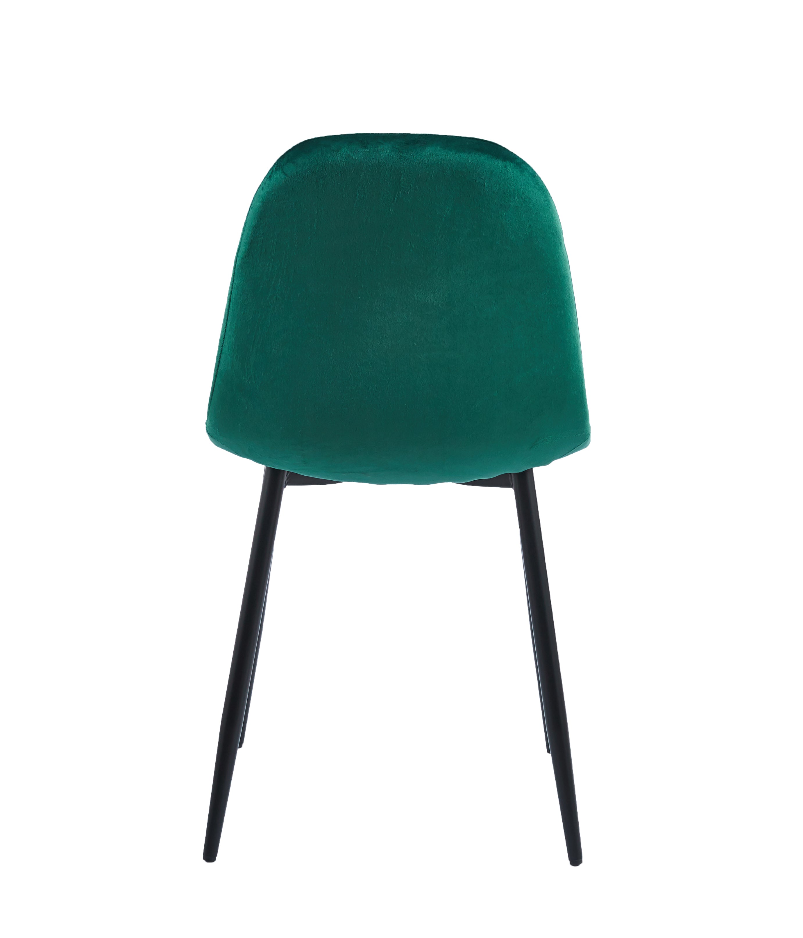 Velets Set Of 4 Sera Upholstered Side Chair - Velvet - Green - Black Leg